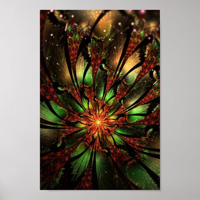 Affiche Abstract fractal flower design (Devant)