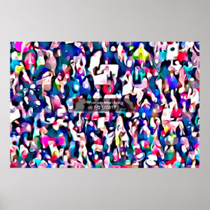 Affiche Abstract from Photo at the March for Women Protest