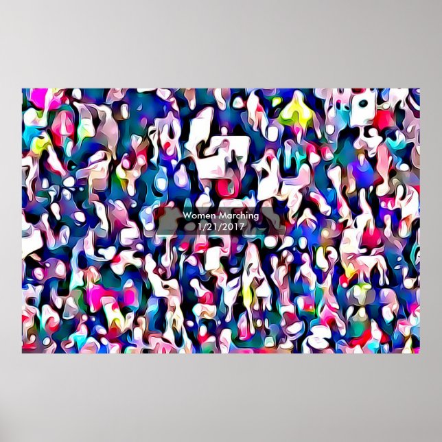 Affiche Abstract from Photo at the March for Women Protest (Devant)