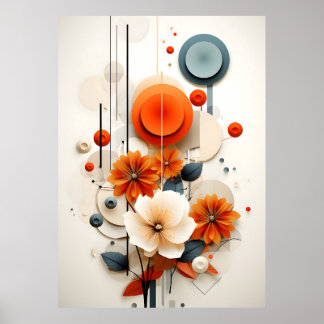 Affiche Abstract Geometric Floral