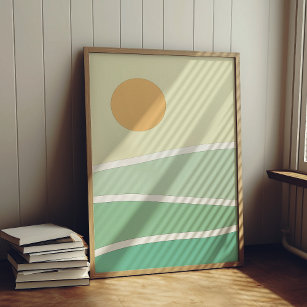Affiche Abstract green mountains