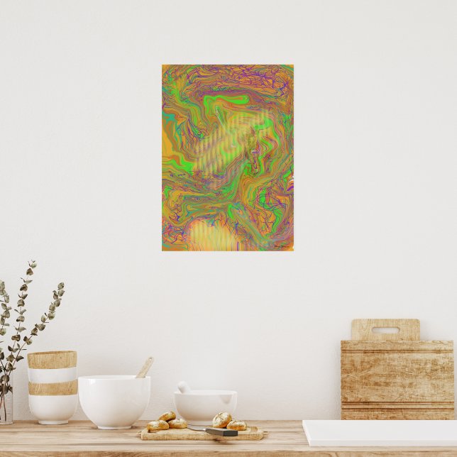 Affiche Abstract Green Wall Art (Cuisine)