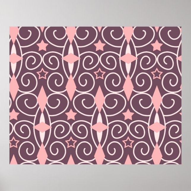 Affiche Abstract Hand Drawing Ornamental Geometric Shapes  (Devant)