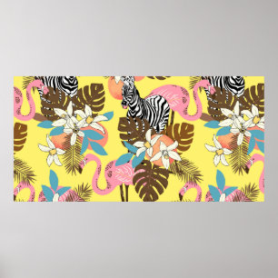 Affiche Abstract hand painted seamless animal background.
