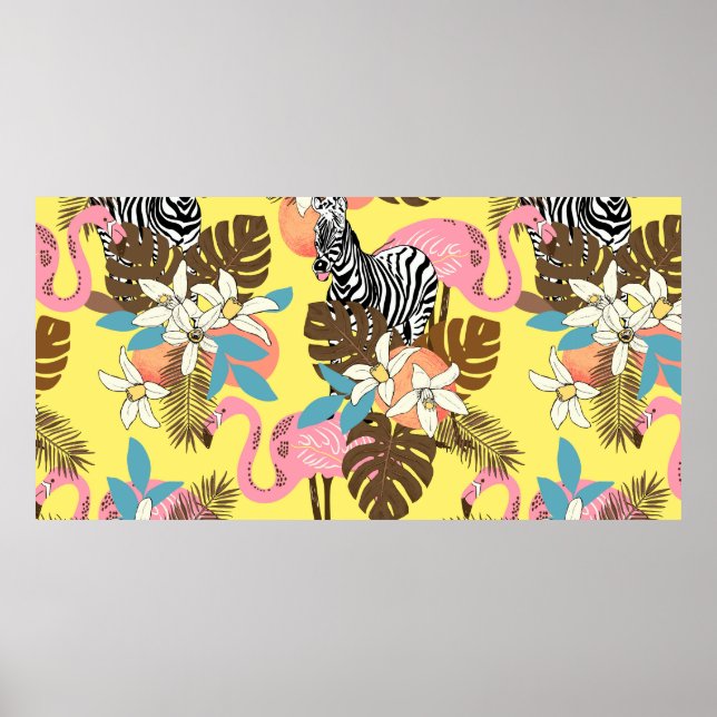 Affiche Abstract hand painted seamless animal background. (Devant)