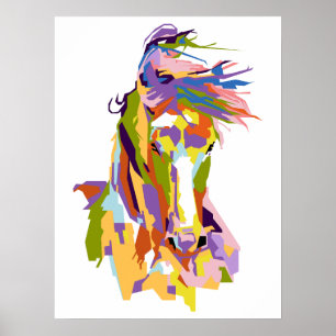 Affiche Abstract horse in WPAP