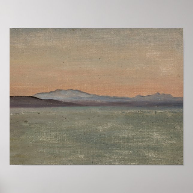 Affiche Abstract Lake and Mountains Horizon Art Print (Devant)