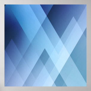 Affiche Abstract light background. Blue triangle pattern.