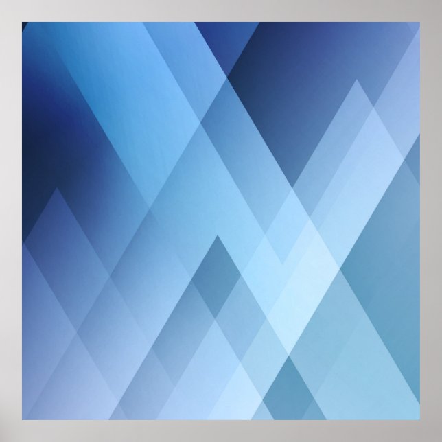 Affiche Abstract light background. Blue triangle pattern. (Devant)