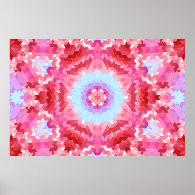 Affiche Abstract mandala kaleidoscope round circle shapes (Devant)