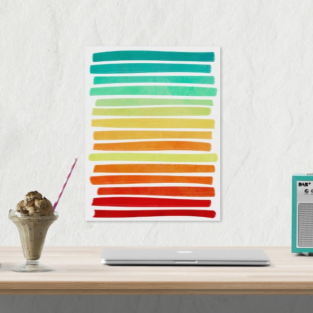 Affiche Abstract Modern Tropical Summer Colors Brushstroke (Créateur téléchargé)