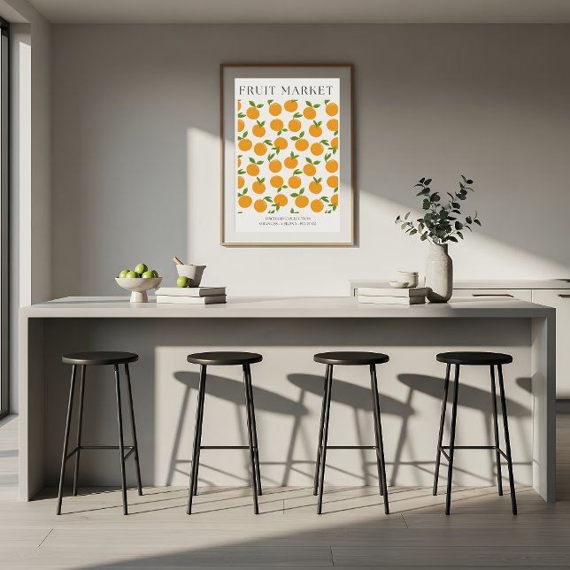 Affiche Abstract Orange Market Kitchen Print (Créateur téléchargé)