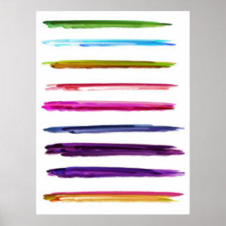 Affiche Abstract Painting Colorful Paint Brush Strokes