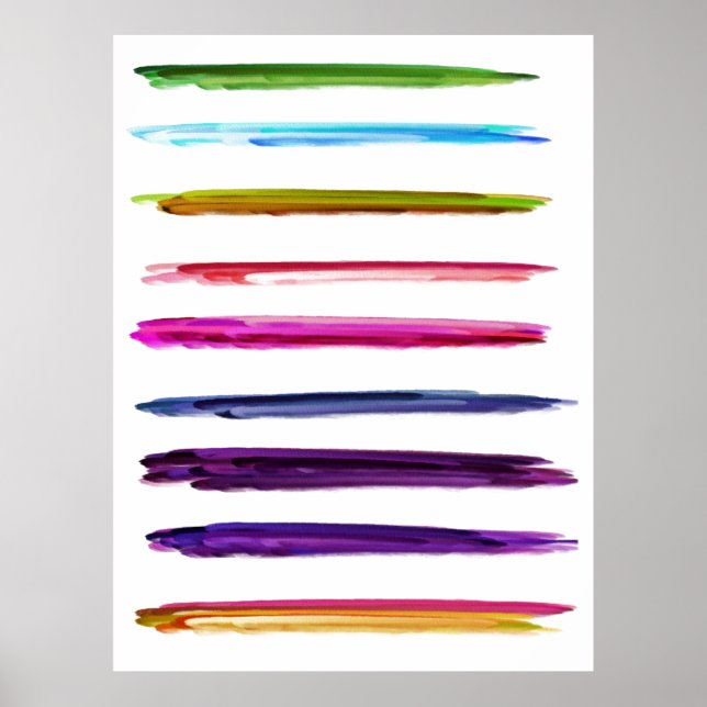 Affiche Abstract Painting Colorful Paint Brush Strokes (Devant)