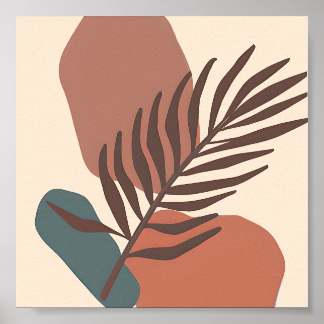 Affiche Abstract palm leaf minimalist art  (Devant)