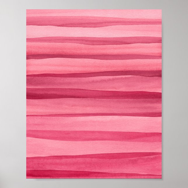 Affiche Abstract Pink Watercolor Lines (Devant)