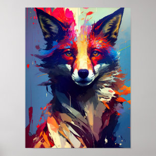 Affiche Abstract Portrait of a Fox
