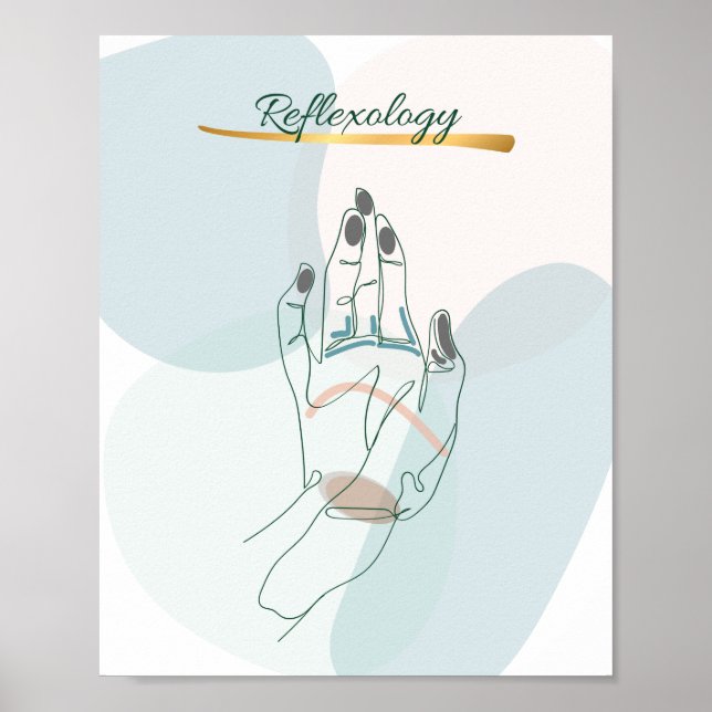Affiche Abstract Reflexology Hand Map Neutral Tones (Devant)