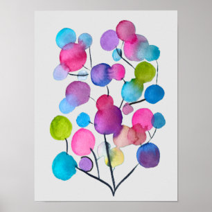 Affiche Abstract rose Summer Tree art