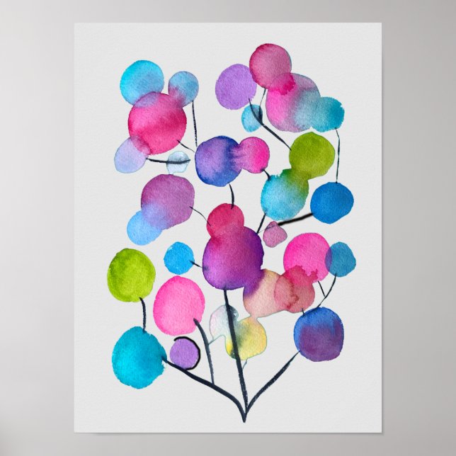Affiche Abstract rose Summer Tree art (Devant)