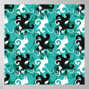 Affiche Abstract seamless pattern qualitative vintage illu