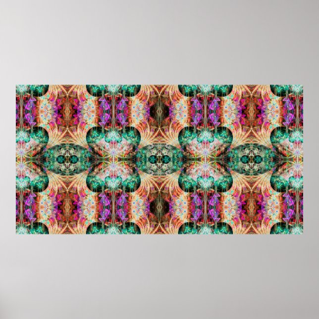 Affiche Abstract seamless pattern with flowers and decorat (Devant)