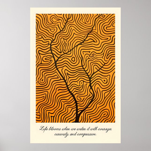 Affiche Abstract Tree Line Art Print Inspirational Growth (Devant)