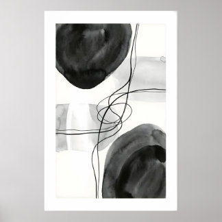 Affiche Abstract Wall Art Print Graphite Circles and Fine