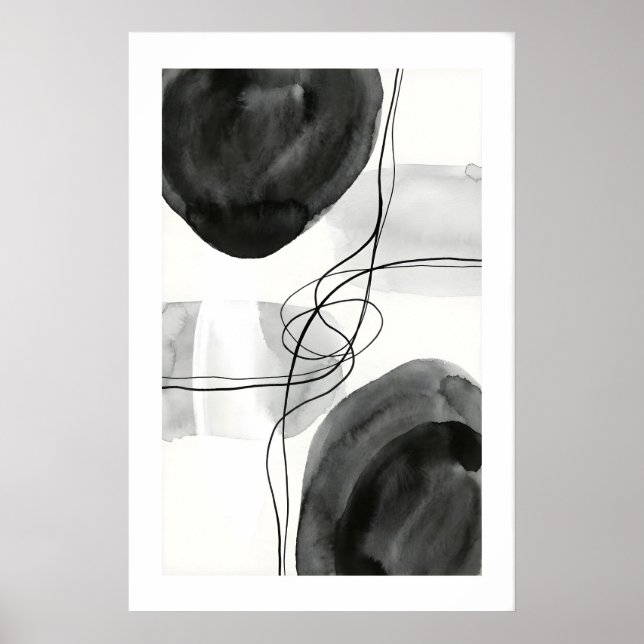 Affiche Abstract Wall Art Print Graphite Circles and Fine (Devant)