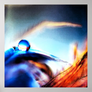 Affiche Abstract Water Droplet Vibrant Macro Photography