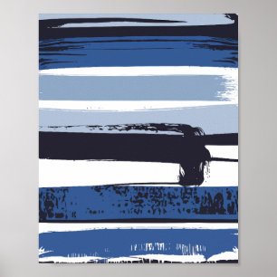 Affiche Abstraction à rayures coups de pinceau