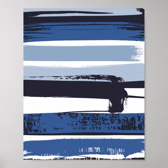 Affiche Abstraction à rayures coups de pinceau (Devant)