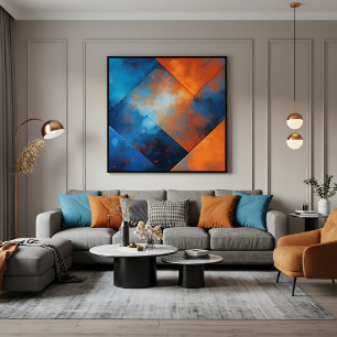 Affiche Abstraction Bleue et Feu
