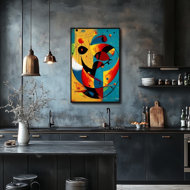 Affiche Abstraction d'orbite cosmique en turquoise et mand (Créateur téléchargé)