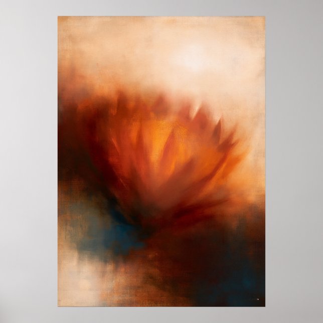 Affiche Abstraction Florale Atmosphérique de Protéa (Devant)
