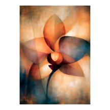 Abstraction Florale Cubiste de l'Orchidée Ran
