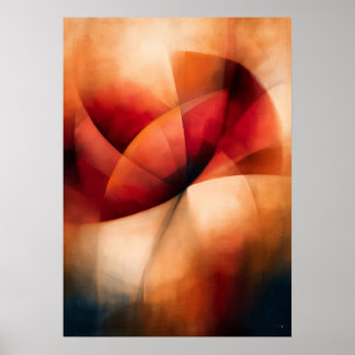 Affiche Abstraction Florale Cubiste de Pavot Keshi