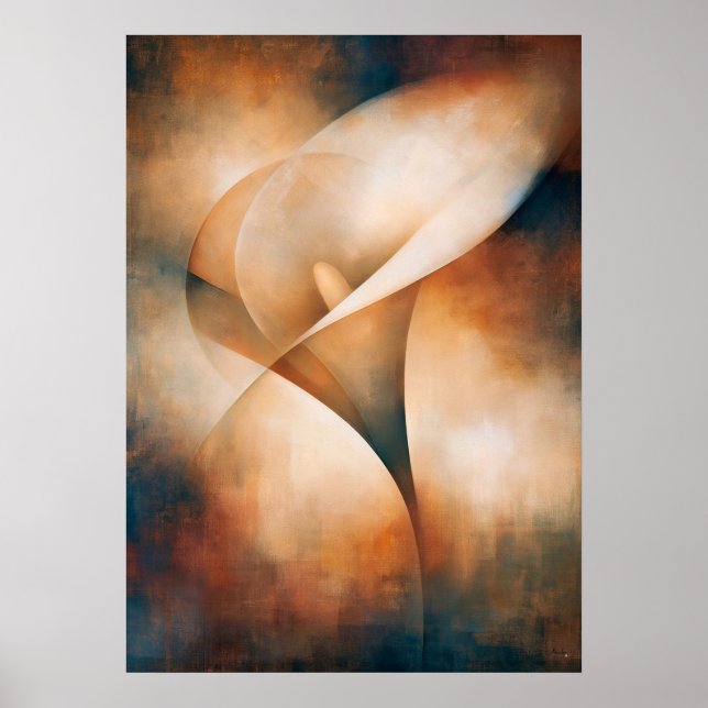 Affiche Abstraction Florale Cubiste du Lys Calla (Devant)