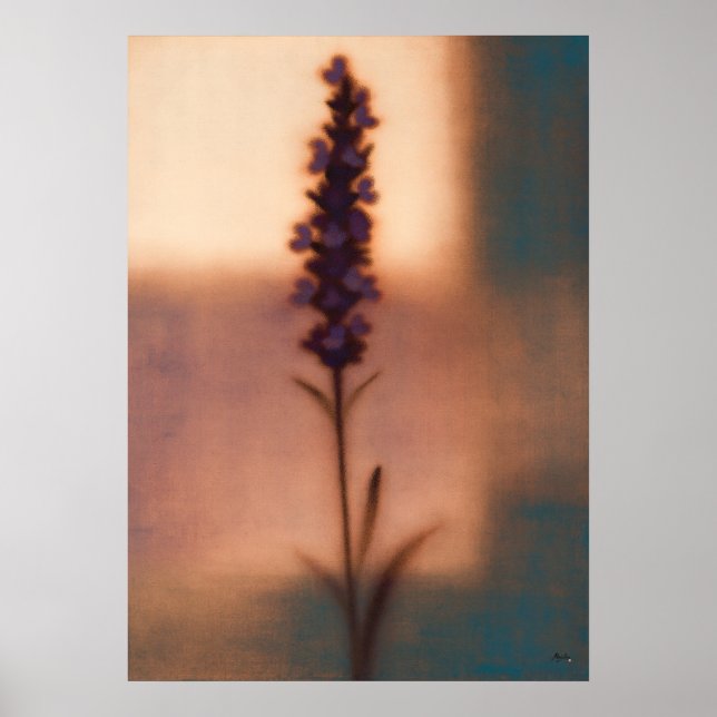 Affiche Abstraction Florale Japandi Lavande (Devant)