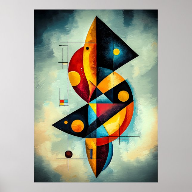 Affiche Abstraction Géométrique - Chef-d'œuvre Inspiré (Devant)
