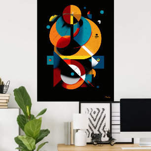 Affiche Abstraction Géométrique Moderne – Orbite Bauhaus