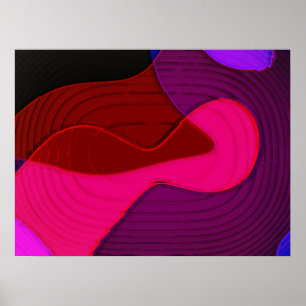 Affiche Abstrait 328 - violet rouge art rose design super