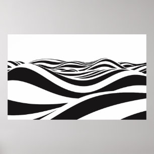 Affiche Abstrait arrière - plan des vagues. illusion d'opt
