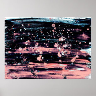 Affiche Abstrait artistique gris foncé et rose arrière - p