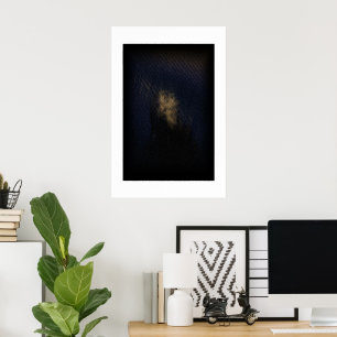 Affiche Abstrait artistique sombre avec lueur dorée