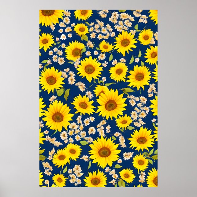 Affiche Abstrait beau motif de tournesol (Devant)