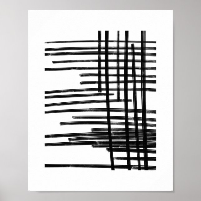 Affiche Abstrait Black & White Lines Art - Scratches 2 (Devant)
