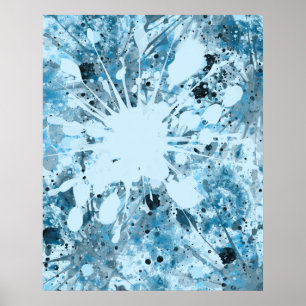 Affiche Abstrait bleu moderne