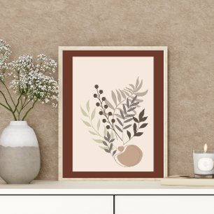 Affiche Abstrait Boho style feuillage végétal