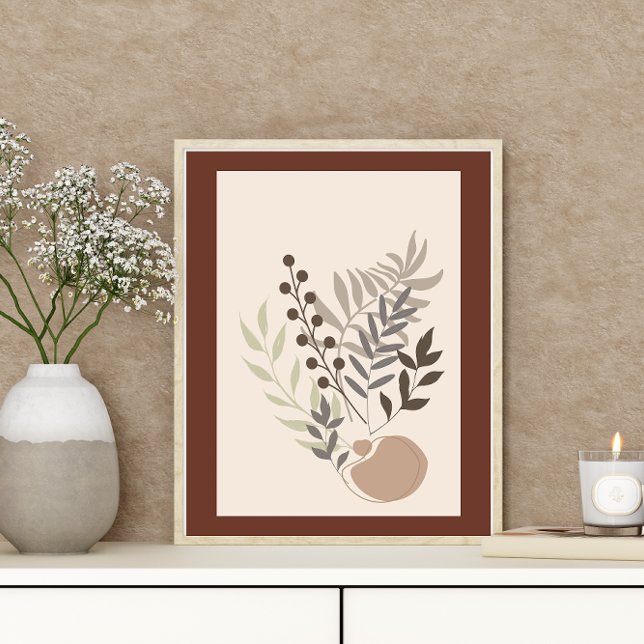 Affiche Abstrait Boho style feuillage végétal (Créateur téléchargé)
